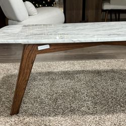Article Marble Top Coffee Table Walnut Wood 