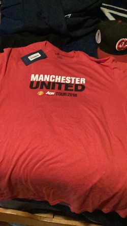 Manchester United soccer club T Shirt Tour 2018 Red Presented By AON fanatics men’s size xl new with tags