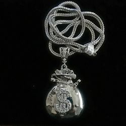 Money Bag stainless steel pendant. I will include a free chain with each pendant purchased. Brand new ONLY $30.