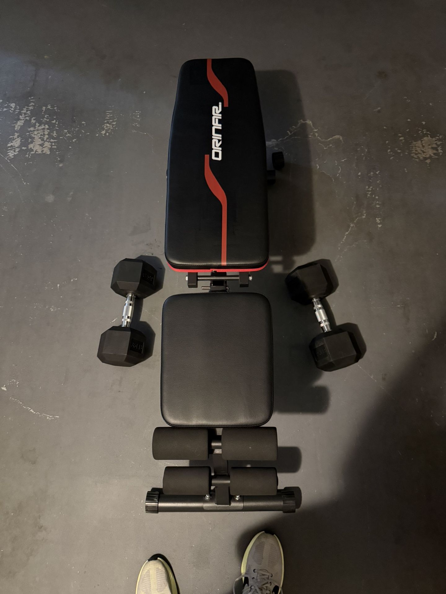 New Adjustable Bench And 35# Dumbbells