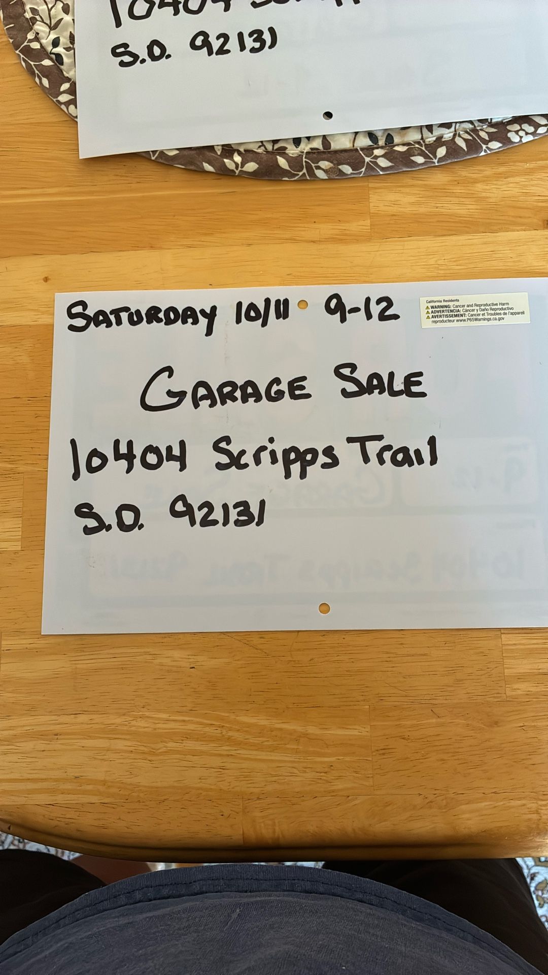 Garage Sale Saturday 10/11