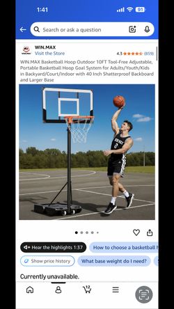 Brand new Basketball Hoop Still In Box 10ft