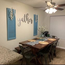 Decorative Wooden Shutters With Candle Sconces