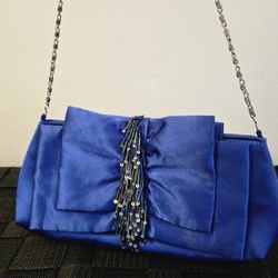 Style&co Satin Sodalite Blue Evening Clutch