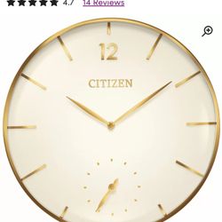 Citizen Gold Wall Clock 16 Inch