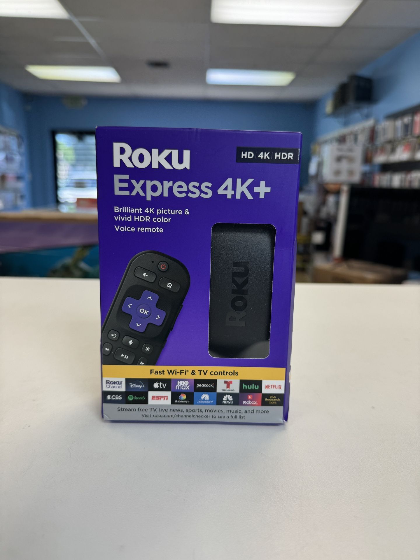 Roku Express 4K+ | Streaming Player HD/4K/HDR with Roku Voice Remote and control