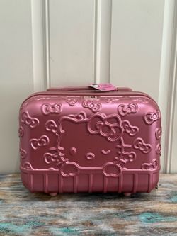 NWT FŪL Hello Kitty 13” Metallic Pink Hardshell Suitcase w/Logo Design
