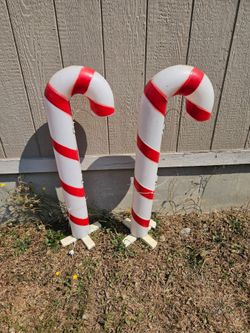 Vintage candy cane blow molds