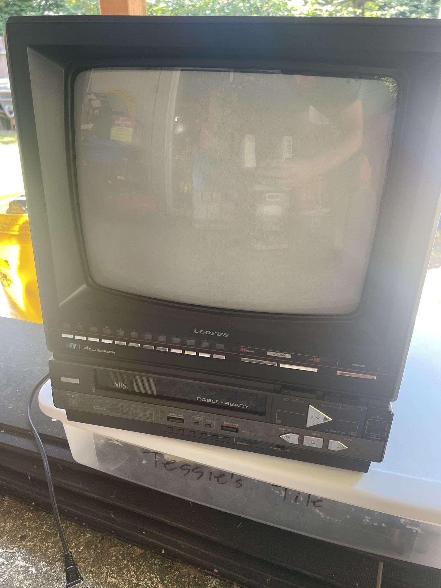Vintage Lloyds TV/VCR Combo with Case