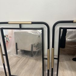2 Black and Gold Mirrors