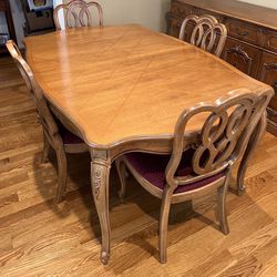 Thomasville Dining Table, Chairs & Buffet