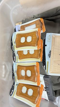 Vintage Farmhouse American Tack & Hardware Solid Wood Outlet Wall Socket Cover Plate with Screw