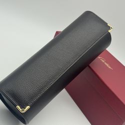 MUST DE CARTIER TRAVEL WATCH & JEWELRY LEATHER CASE POUCH NEW 100% GENUINE ~$795