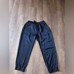 Black Satin Joggers 