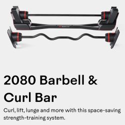 Bowflex 2080 Barbell, Curl bar & Stand 