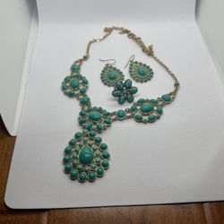 Stella And Dot Turquoise Necklace Ring And Earrings