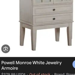 Jewelry Armoire Powell Monroe White 