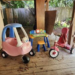 Can Deliver $50 little kids toys children's toy three toy bundle push stroller neighborhood car tricycle