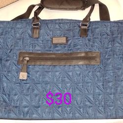 Cynthia Rowley Blue Nylon Quilted Weekend Travel Bag