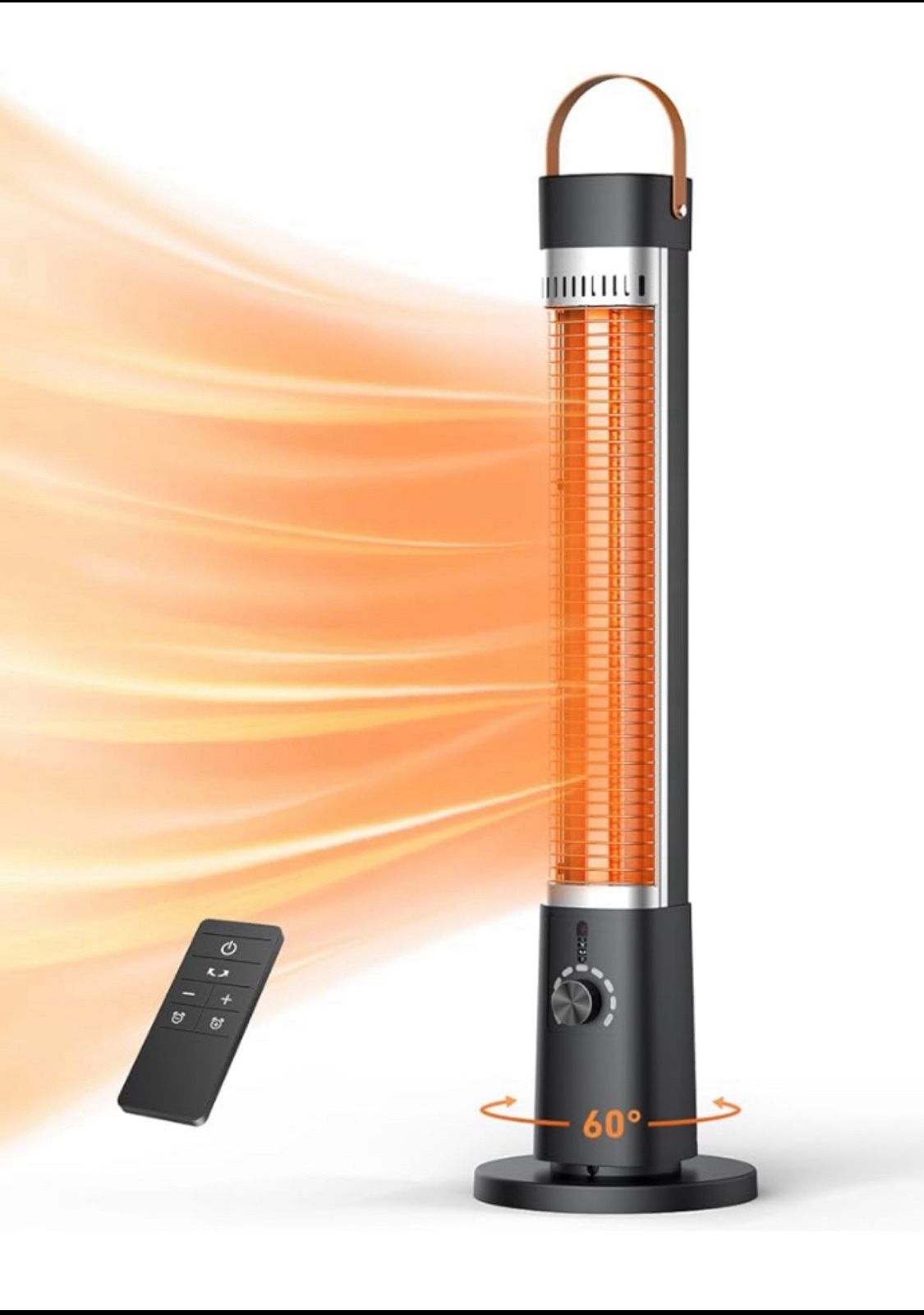 New Other Infrared Patio 1500W Black Space Heater With Remote, SH03