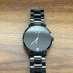 Guess Men's Diamond-Accent Black Stainless Steel Bracelet Watch 44mm - Black