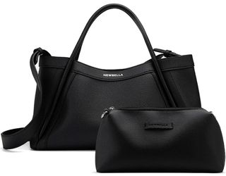Newbella Black Tote Bag with Pouch Set