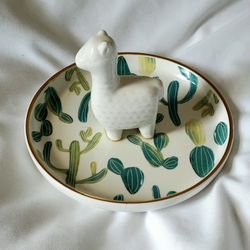 Ceramic Jewelry Holder With Llama