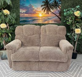 Free Delivery LaZBoy Suede Mocha Electric Recliner Loveseat w/USB port