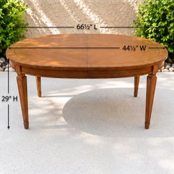 Vintage Extendable Wood Dining Table + 4 Cane-Back Chairs + Leaf ($395 OBO)