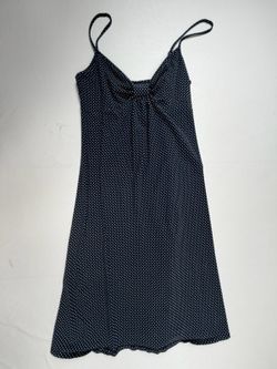 Ann Taylor LOFT Navy Blue Polka Dot Spaghetti Strap Dress XS