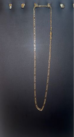 14k chain link figaro diamond cut 18”