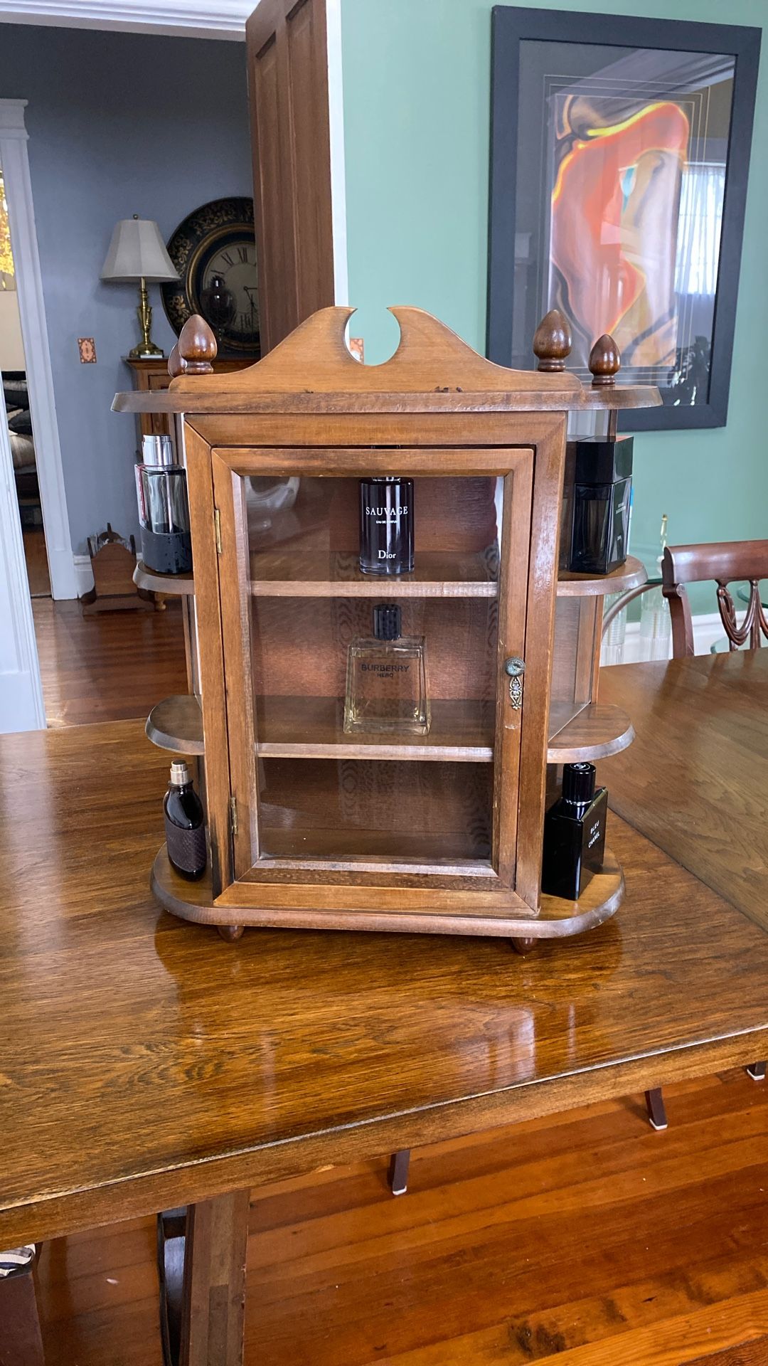 Vintage display cabinet with glass door