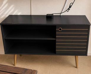 Black TV console stand