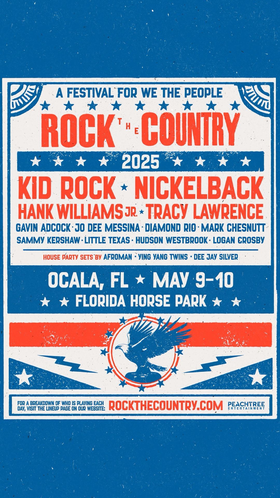2 GA PLUS ROCK THE COUNTRY TICKETS PLUS PARKING PASS