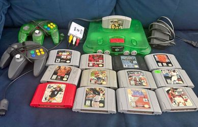 Nintendo 64 with games
