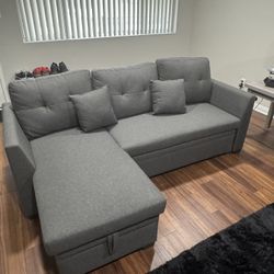 Gray Sectional Futon Couch