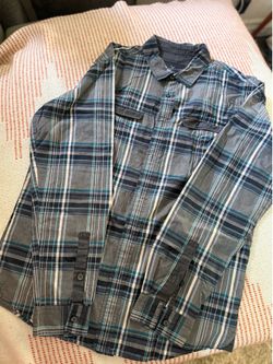 Marc Ecko Plaid Button Up Mens Shirt Medium