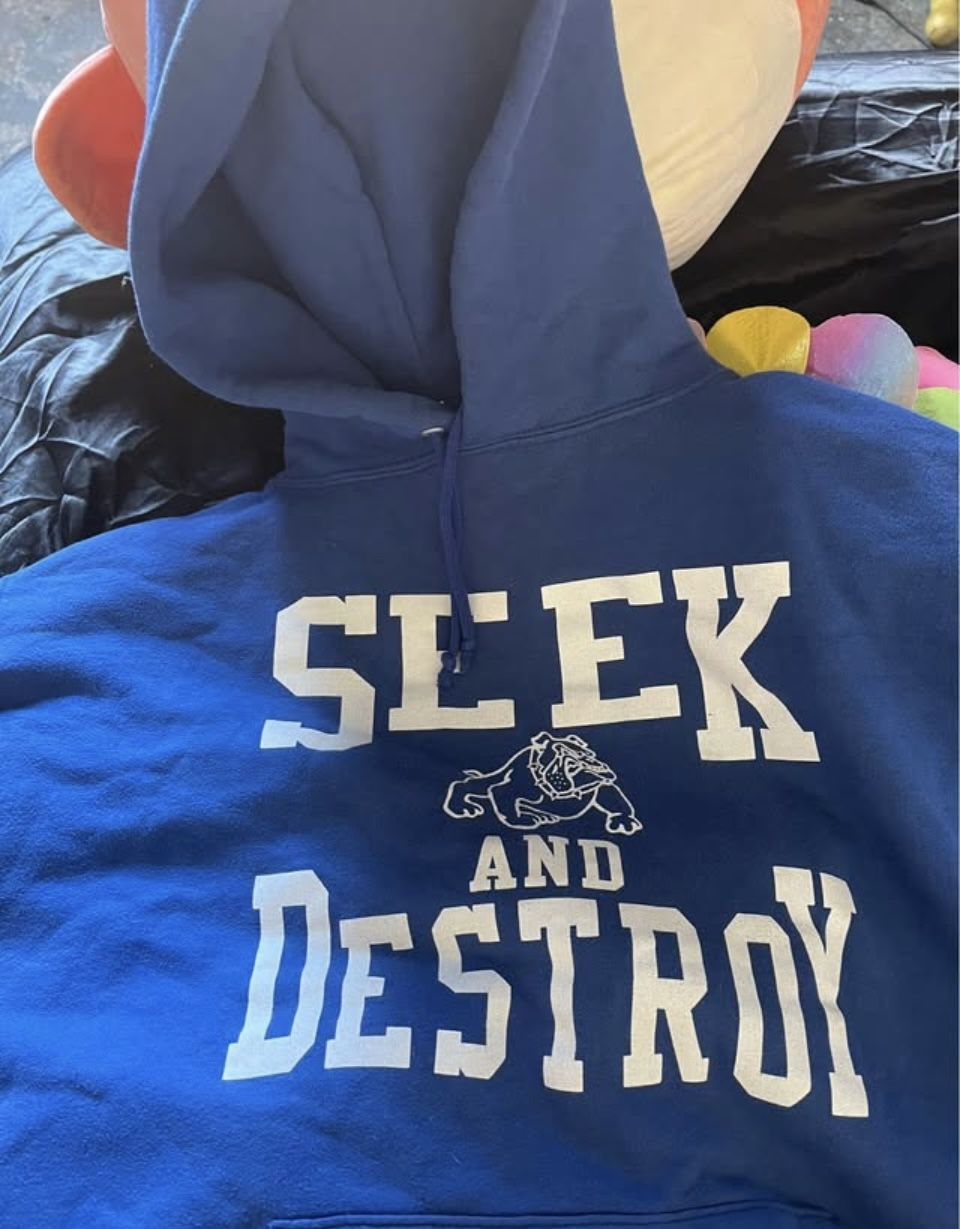 Hoodie Blue Bull Dog Hoodie Size Medium