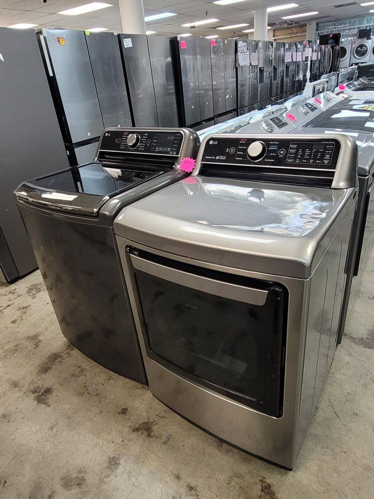 LG Top Loading Washer And Gas Dryer Set 