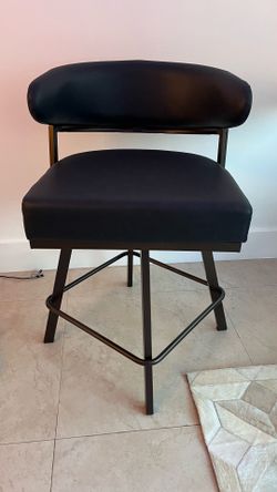 Set of 3 Brand New Camas y Muebles Navy Black Leather Chairs NWT