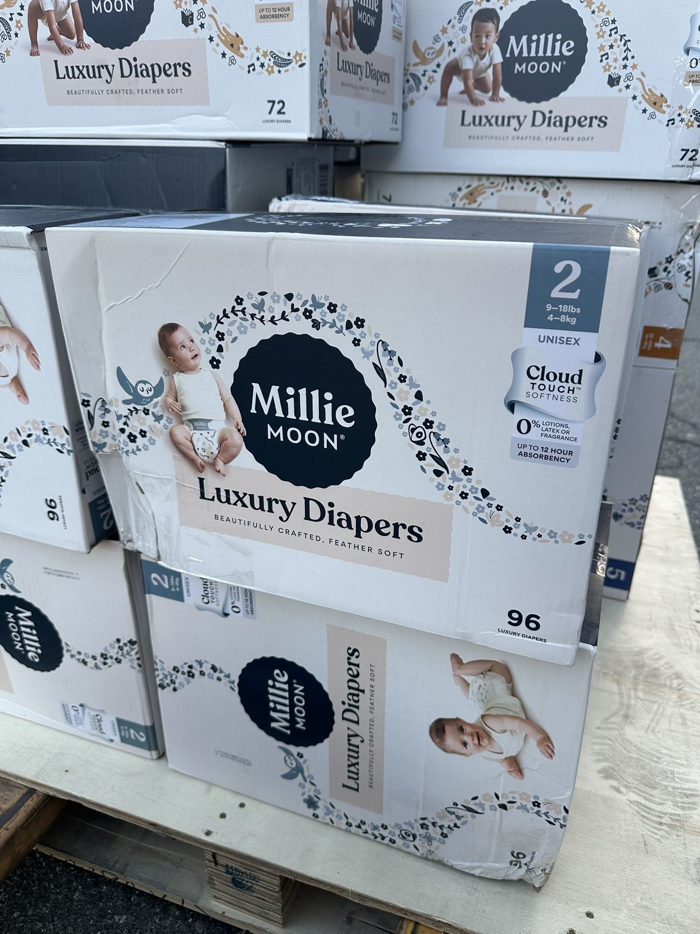 Millie Moon Luxury Disposable Diapers - Size 2 - 96ct