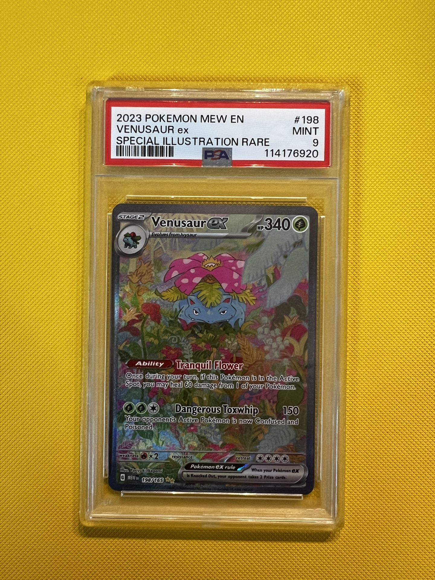 2023 POKEMON MEW EN VENUSAUR ex SPECIAL ILLUSTRATION RARE PSA #198 MINT 9