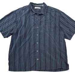 Eddie Bauer Men’s Brown Multicolored Sriped Button Up Casual Shirt Size XXL