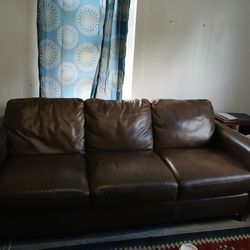 Brown Leather Couch 