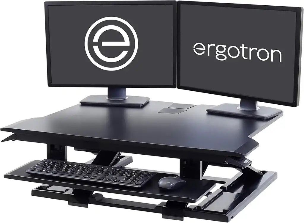 Ergotron standing desk converter with keyboard tray