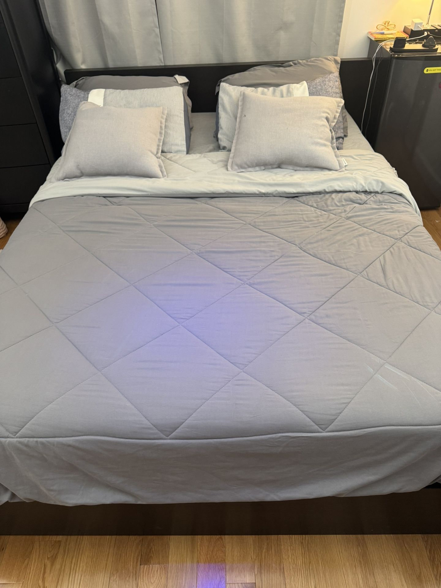 Queen bed frame and mattress