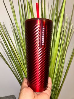 2022 Starbucks Holiday Red Metal 24 oz. Cold Cup Travel Tumbler
