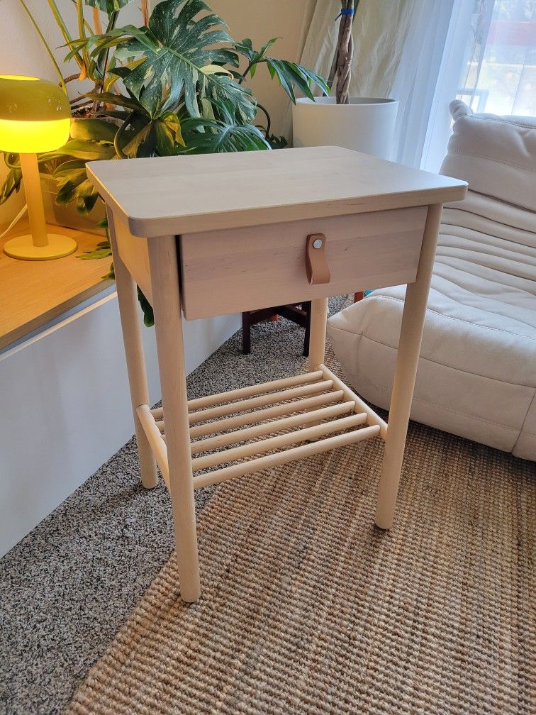 ikea bjorksnas nightstand bed side table birch
