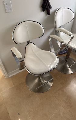 Counter Chairs Leather White