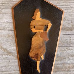 Wood Marquetry Figure Hand Made In Israel 